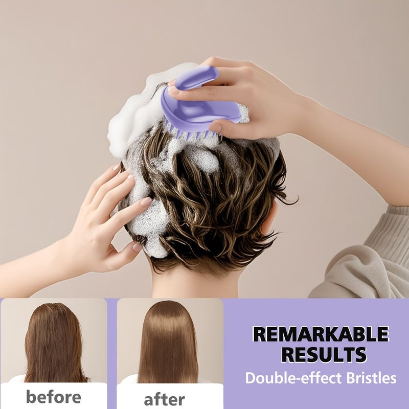 2in1 Purple Scalp Massager Shampoo Brush for Relaxing Shower and Body Spa Care - Image 3
