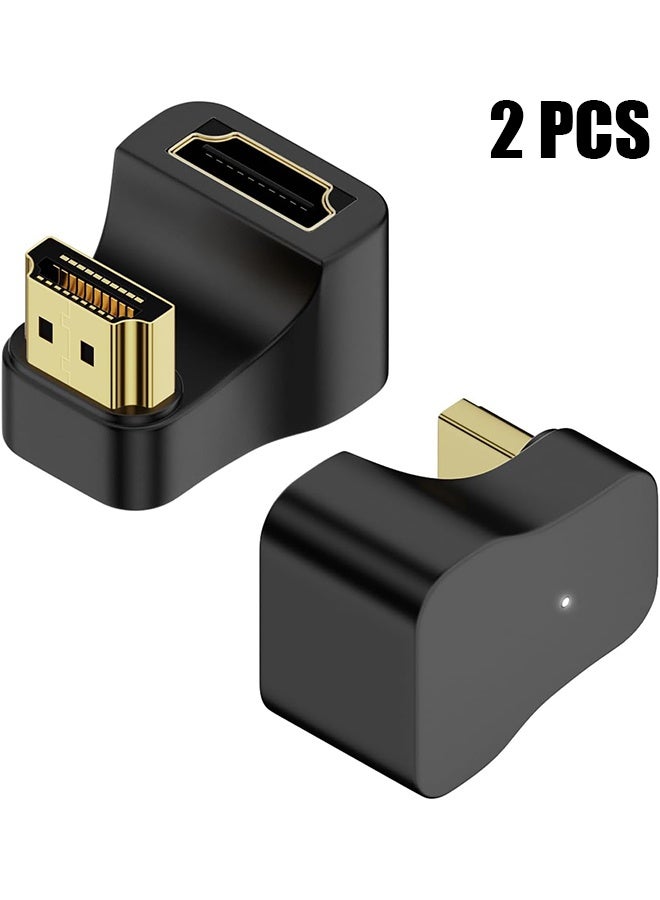 با لوف عبوتان من محولات HDMI 8K بزاوية 180 درجة، محول HDMI على شكل حرف U، محول HDMI بزاوية هبوط 2.1 من ذكر إلى أنثى بسرعة 48 جيجابت في الثانية مع مؤشر LED للتلفاز عالي الوضوح، PS5، الكمبيوتر المحمول - Image 1