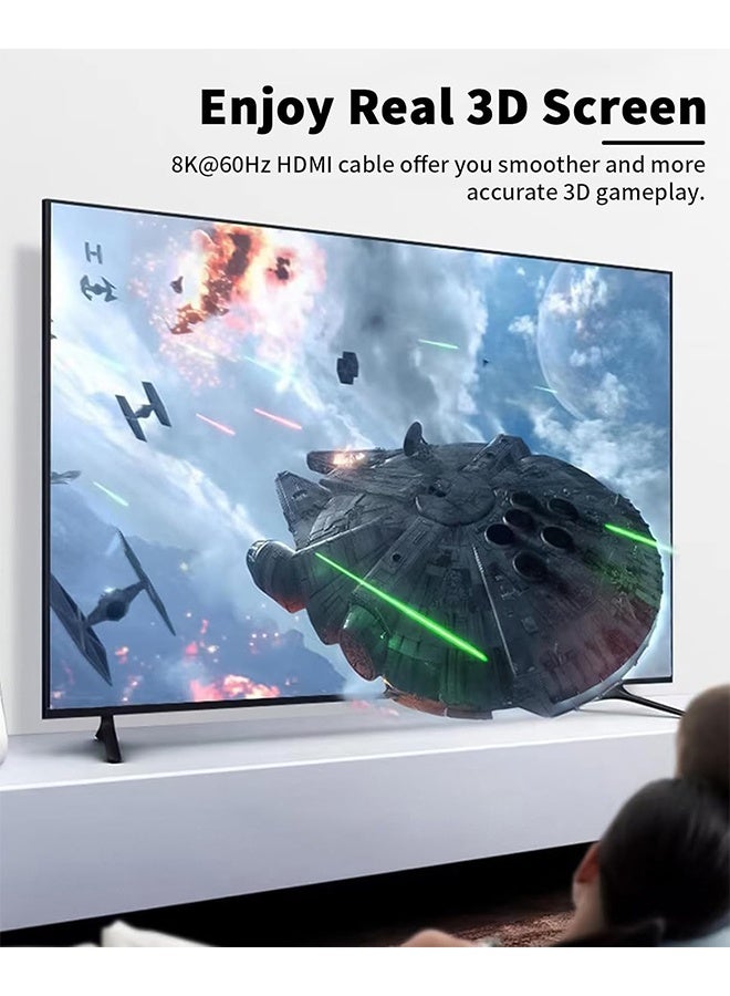 با لوف عبوتان من محولات HDMI 8K بزاوية 180 درجة، محول HDMI على شكل حرف U، محول HDMI بزاوية هبوط 2.1 من ذكر إلى أنثى بسرعة 48 جيجابت في الثانية مع مؤشر LED للتلفاز عالي الوضوح، PS5، الكمبيوتر المحمول - Image 4