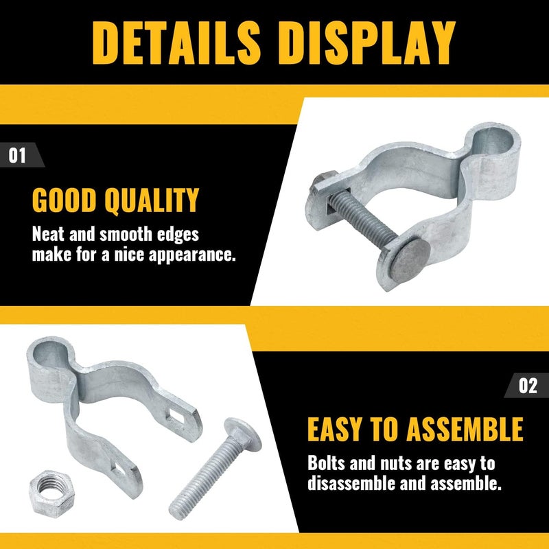 VIVIDA 1-5/8" Chain Link Female Gate Hinge, Metal Gate Hinge for 1-5/8" OD Post/Pipe, Chain Link Fence Hardware, Galvanized Steel, 4 PCS - Image 4