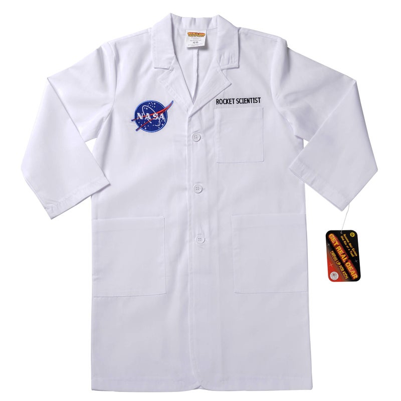 Aeromax Jr. NASA Rocket Scientist Lab Coat, White, size 6/8 - Image 2