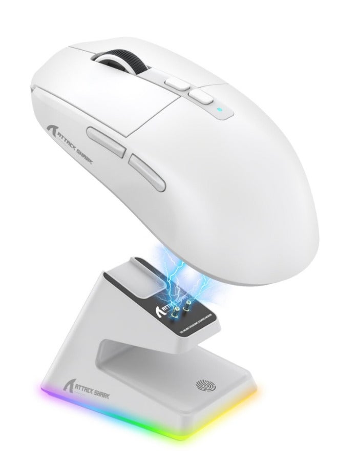 Attack Shark X6 Superlight Wireless Gaming Mouse with Magnetic RGB Charging Base, BT/2.4G Wireless/Wired Mouse, PixArt PAW3395 Sensor, 26000DPI, 200Hrs Battery for Win/Mac - Image 1