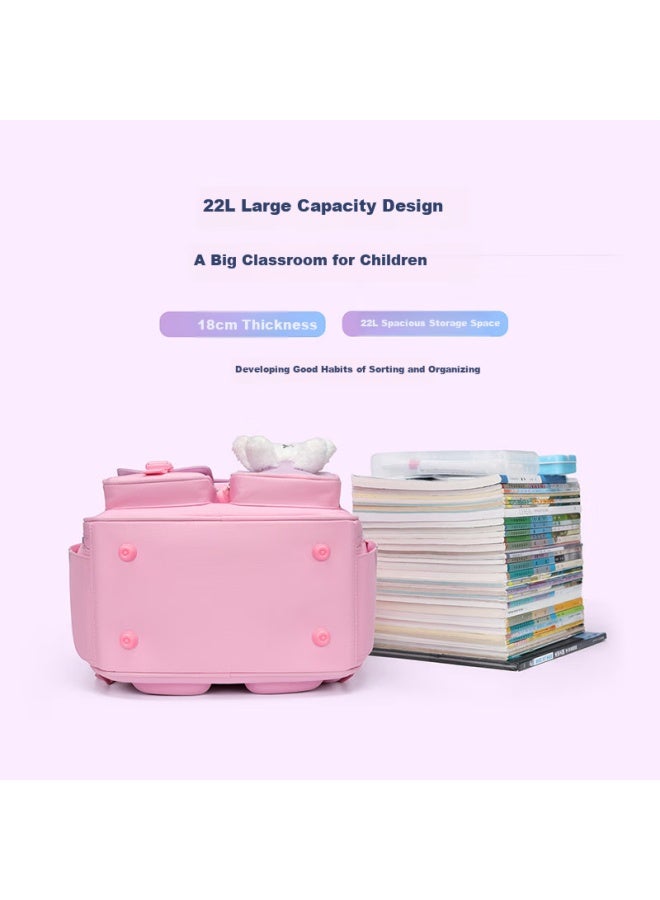 Ninth Castle The Ninth Castle Primary School Student Spine Protection Backpack For Girls Cartoon Rabbit Lightweight School Bag For Boys 1st-3rd-6th Grade - Image 4