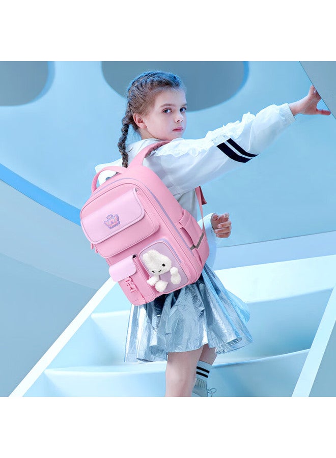 Ninth Castle The Ninth Castle Primary School Student Spine Protection Backpack For Girls Cartoon Rabbit Lightweight School Bag For Boys 1st-3rd-6th Grade - Image 1