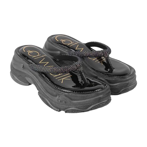 Catwalk Women Stylised Open Back Wedges | For Women & Girls (BLACK,6 UK) - Image 2