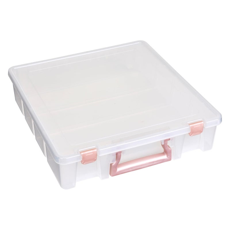ArtBin 6955RL Super Satchel Compartment Box Clear Craft Organizer Storage Case - Rose Gold, Pack of 1 - Image 1