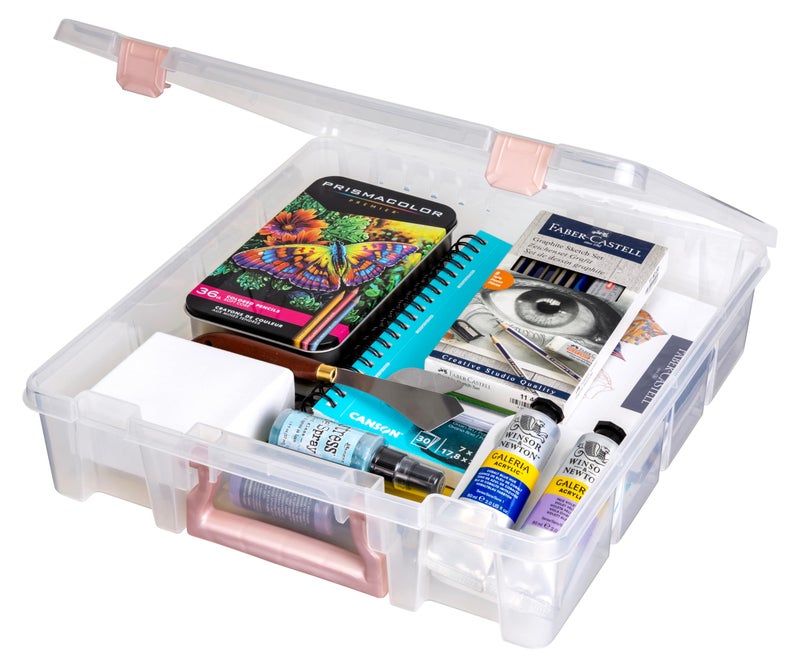 ArtBin 6955RL Super Satchel Compartment Box Clear Craft Organizer Storage Case - Rose Gold, Pack of 1 - Image 3