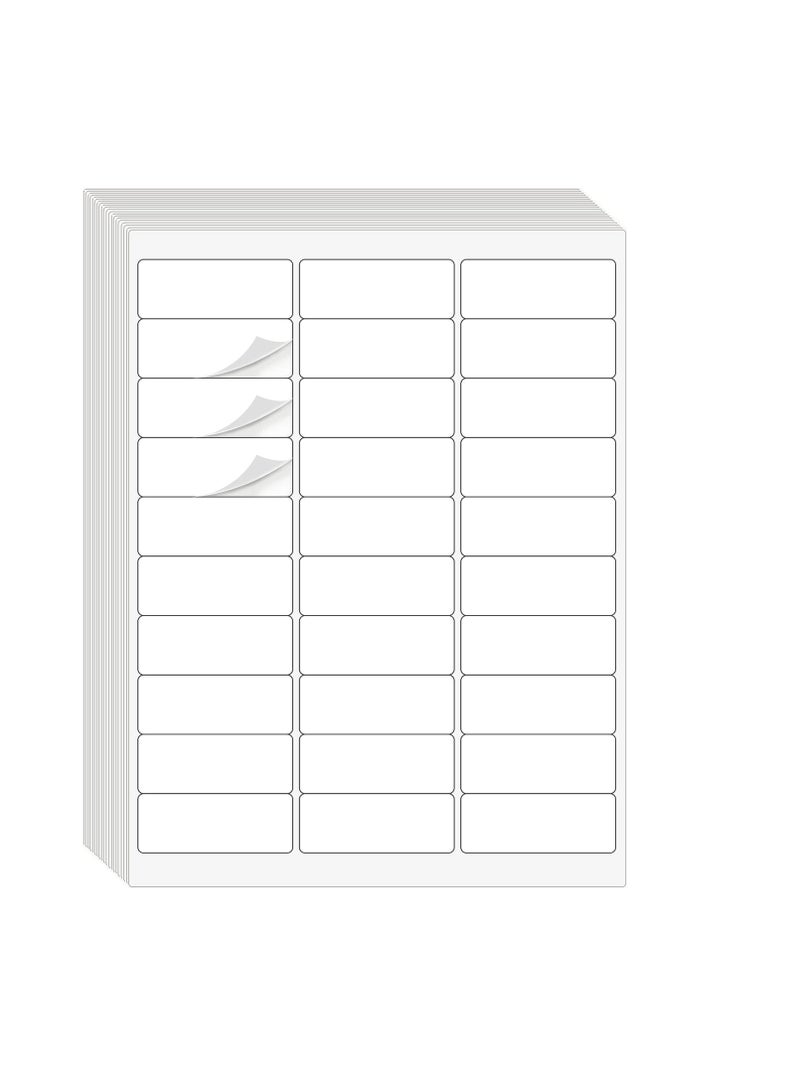 KASTWAVE Address Labels, 1" x 2-5/8" Address Labels 3000 Labels Sticker Paper for Laser/ Ink Jet Printer mailing Labels 8.5"×11" Sticker Labels Shipping Address Labels White 30 per Sheet - Image 1