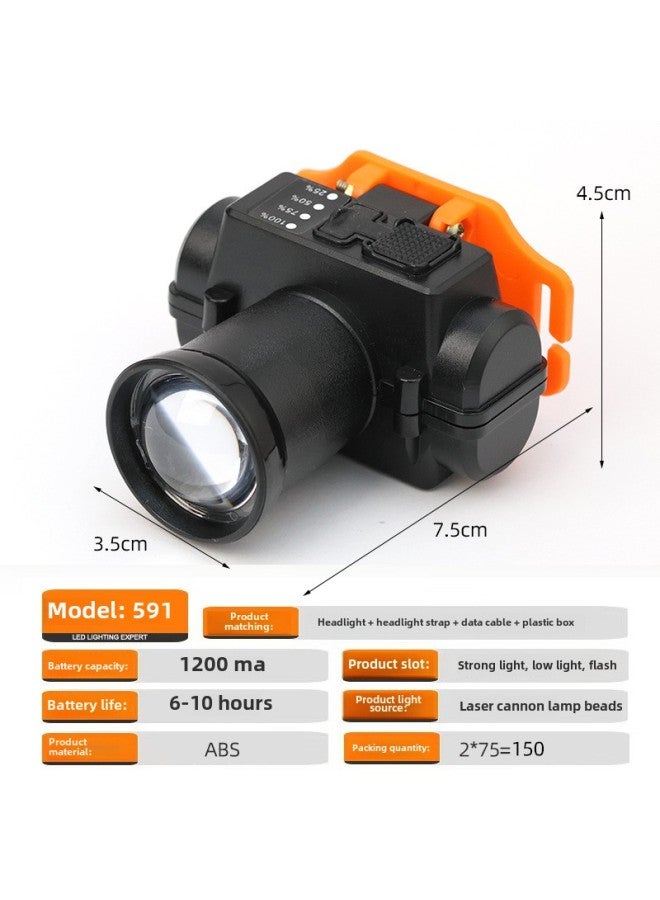 Generic Decorative Lighting/headlamp Headset Flashlight/headlamp Headset Flashlight-Color:591# 150w Strong Light 6-10h With Data Cable  - Image 1