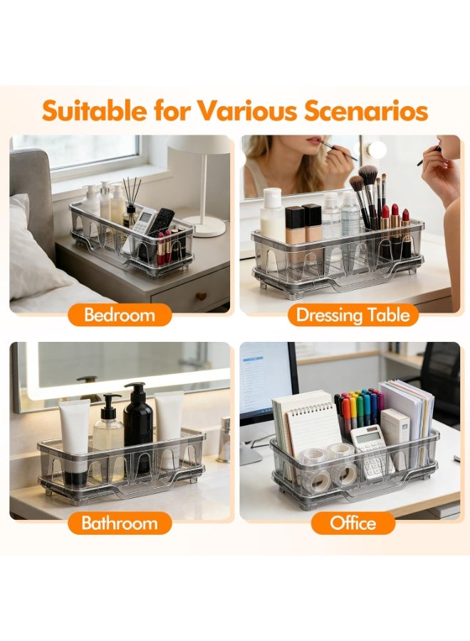 Kitchen Sink Sponge Holder, Sink Caddy Organizer with Compartments, Self-Draining and Easy-Clean Design, Sink Caddy for Kitchen Sink, Bathroom, Vanity, Countertop Storage, Kitchen Sink Caddy Organizer - Image 5