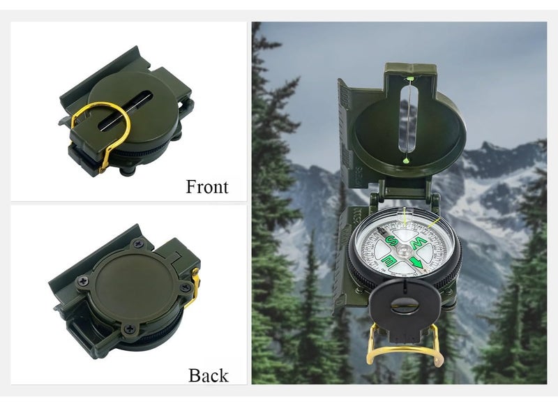 Fly across Military Compass. lensatic Compass.Outdoor Hiking Survival Compass. Camping and Children's Survival Compass.Emergency-Oriented Durable. - Image 5