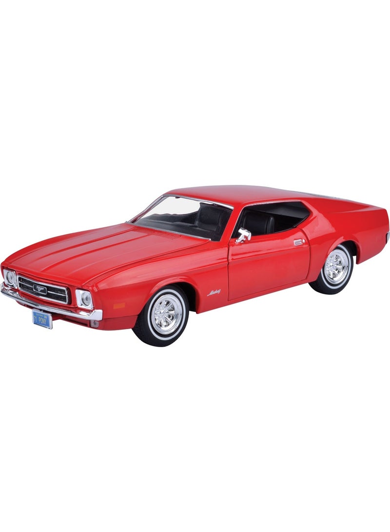MOTORMAX 1971 Ford Mustang Sportsroof Die-Cast Model Car 1:24 Scale | Officially Licensed Classic Muscle Car Collectible | Opening Doors, Detailed Interior & Free-Wheeling Vintage Toy Car - Image 2