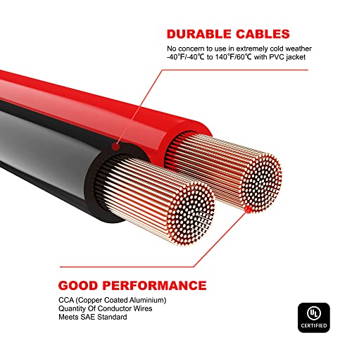 AWELTEC Jumper Cables for car, UL-Listed 8 Gauge 12 Feet Heavy Duty Booster Cables with Carry Bag (8AWG x 12Ft) - Image 4