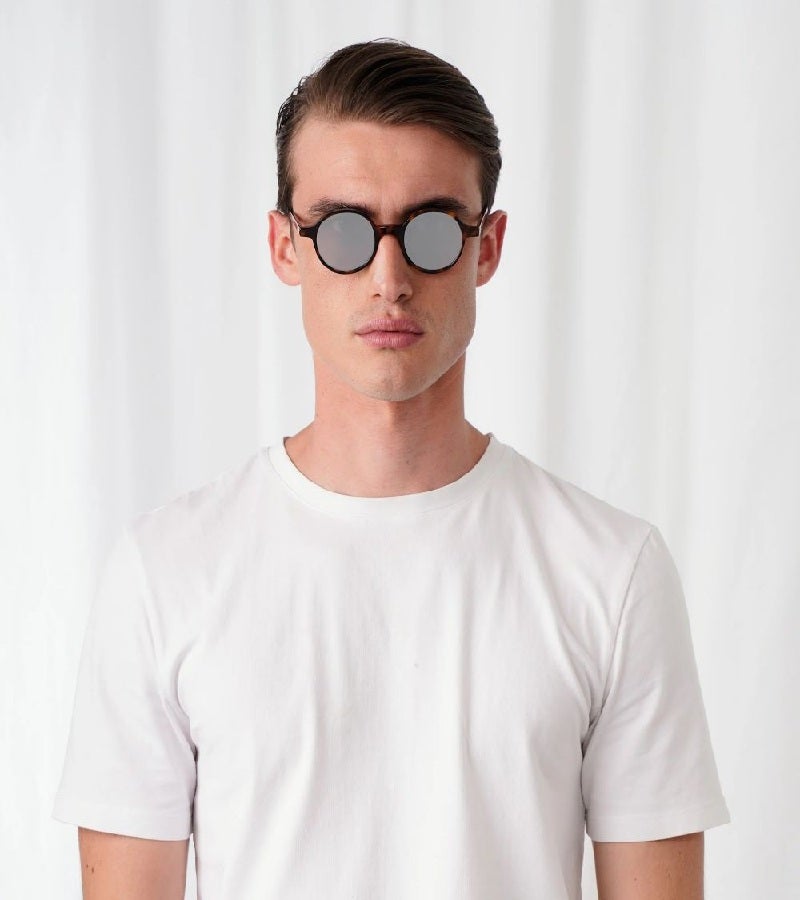  اكسبليست باوتس نظارات شمسية أنيقة للجنسين جيورجيو سلحفاة فضي عاكس - Image 3