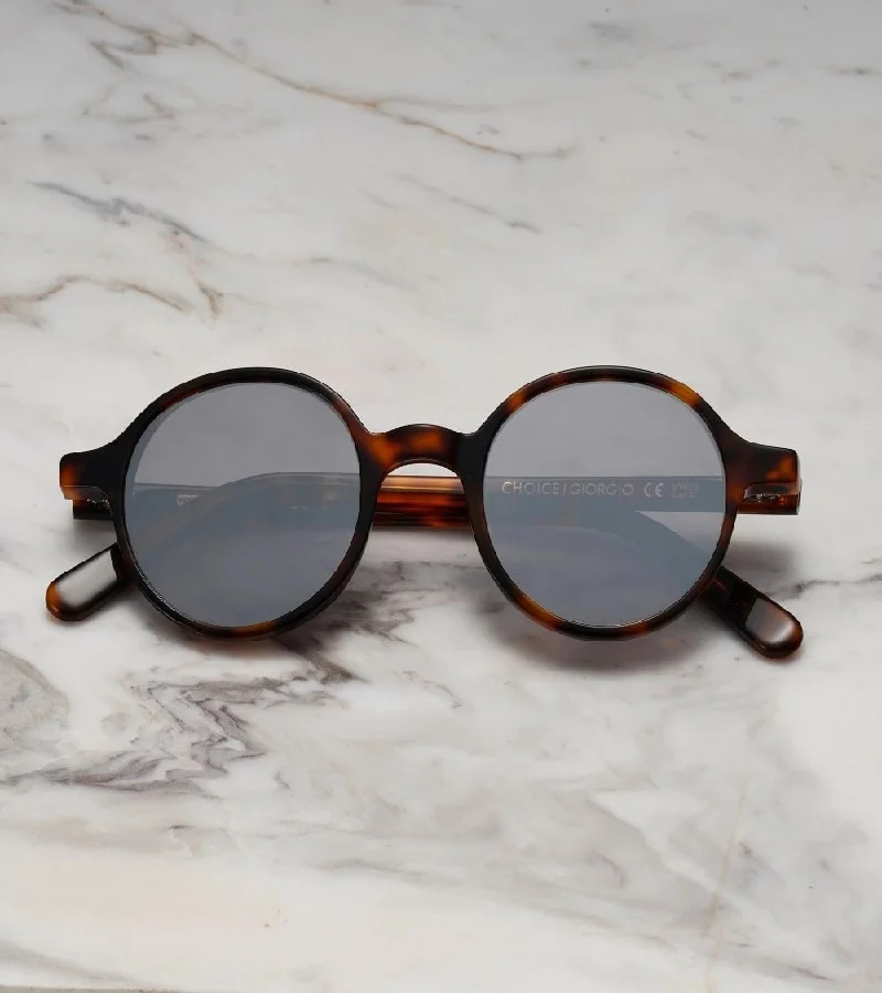 Explicit Poets Explicit Poets Unisex GIORGIO Tortoise - Silver Mirror Stylish Sunglasses, A12EP5