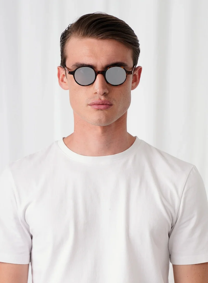 Explicit Poets Explicit Poets Unisex GIORGIO Tortoise - Silver Mirror Stylish Sunglasses, A12EP5