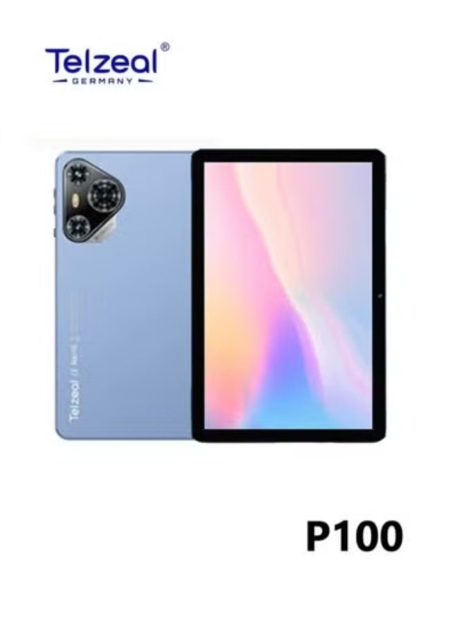 تلزيل P100 10.1 Inch Android 13 Tablet with 5G Wi-Fi and Dual SIM Support, 8GB RAM + 512GB Storage, 8000mAh Long-Lasting Battery, Wireless Keyboard & Mouse, Study & Office Tablet Bundle for Work, Gaming, Online Classes, Kids Learning – Blue - Image 5