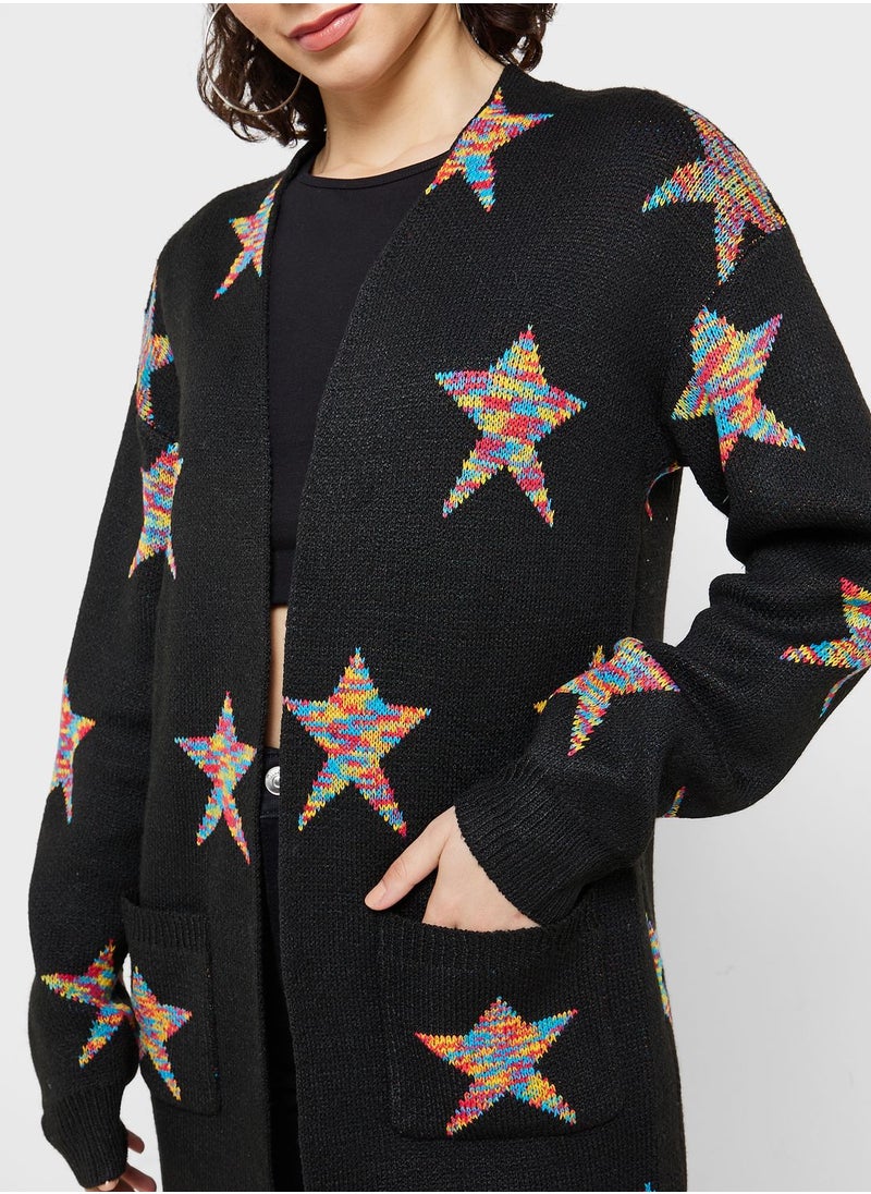 Ginger - Star Intarsia Longline Cardigan - Image 1