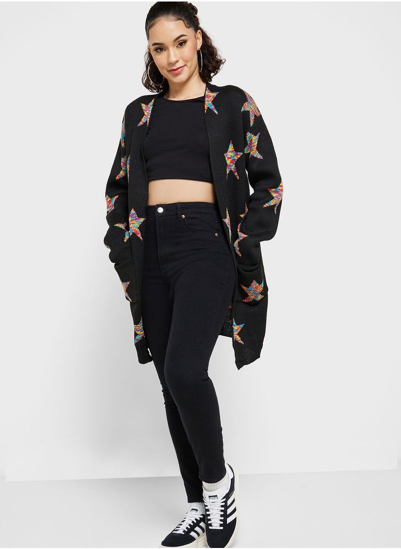 Ginger - Star Intarsia Longline Cardigan - Image 1