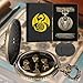 Keller & Weber Mini DND Dice Set Steampunk Hollow Paladin Knight Warrior Pocket Watch Shell Case 7pcs Polyhedral Metal DD Dice Set DND Gifts with Gift Box Role Playing Board Games Accessories - Image 4