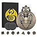 Keller & Weber Mini DND Dice Set Steampunk Hollow Paladin Knight Warrior Pocket Watch Shell Case 7pcs Polyhedral Metal DD Dice Set DND Gifts with Gift Box Role Playing Board Games Accessories - Image 2