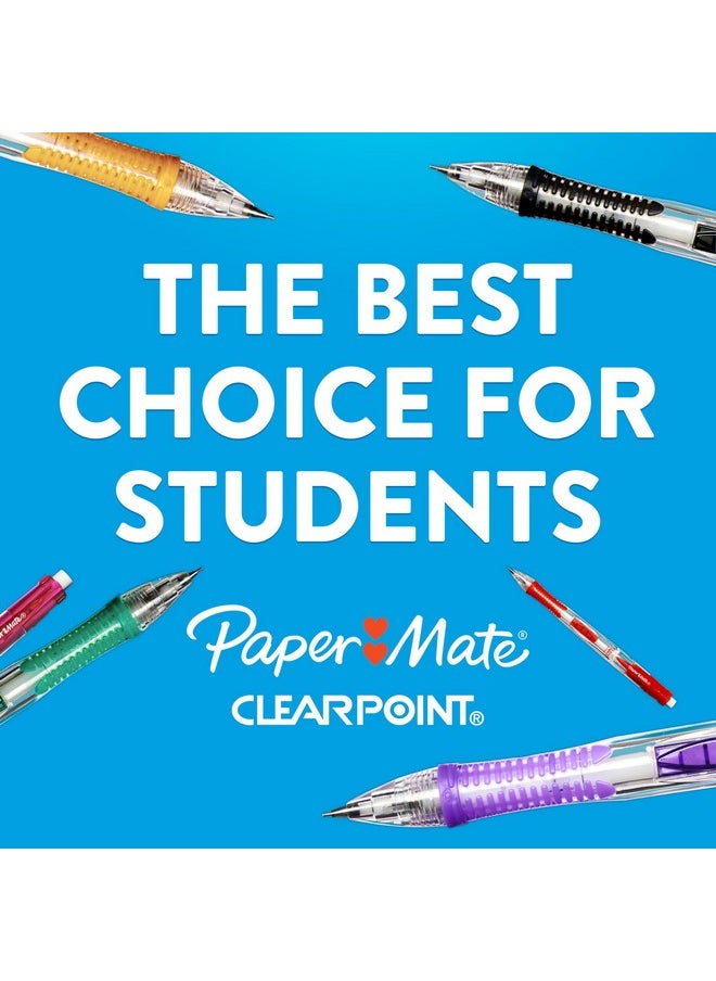 بيبر ميت أقلام رصاص ميكانيكية شفافة من Paper Mate، 0.7 مم، رصاص HB #2، قلمان رصاص، مستلزمات مدرسية، مستلزمات مدرسية، أقلام رسم، أقلام تخطيط، ألوان برميلية متنوعة، 10 قطع  - Image 2