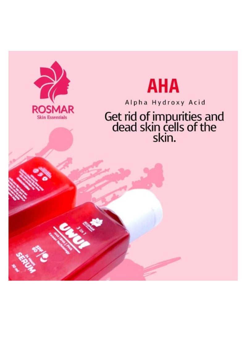 UWU 3 in 1 AHA BHA PHA Serum with SPF 60