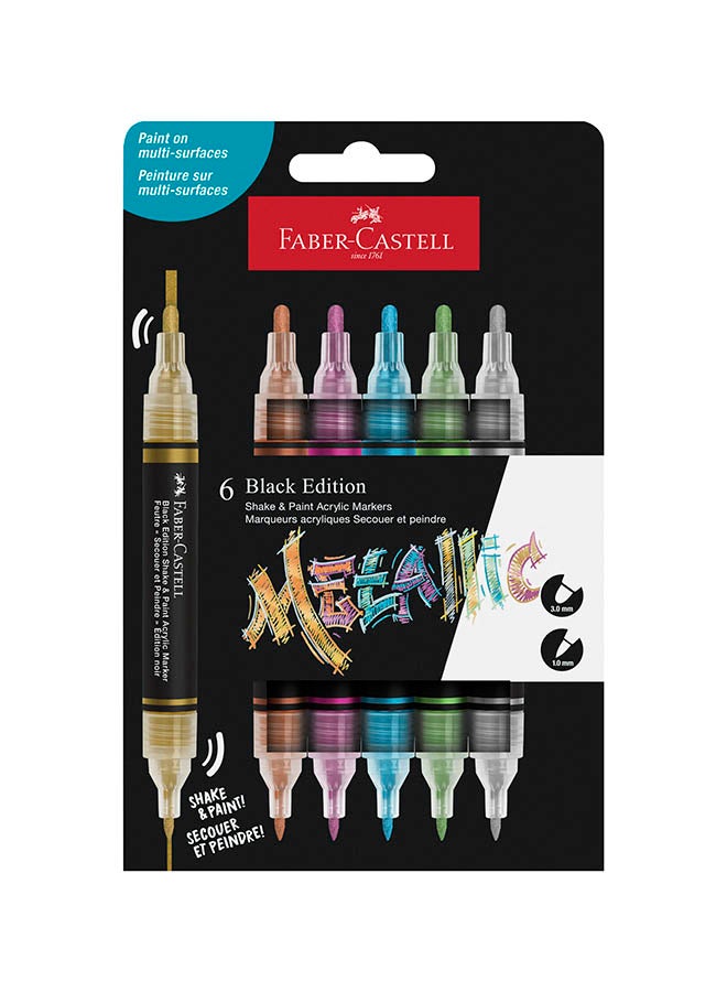 FABER-CASTELL مجموعة أقلام أكريليك المعدنية 6 قطع - Image 2