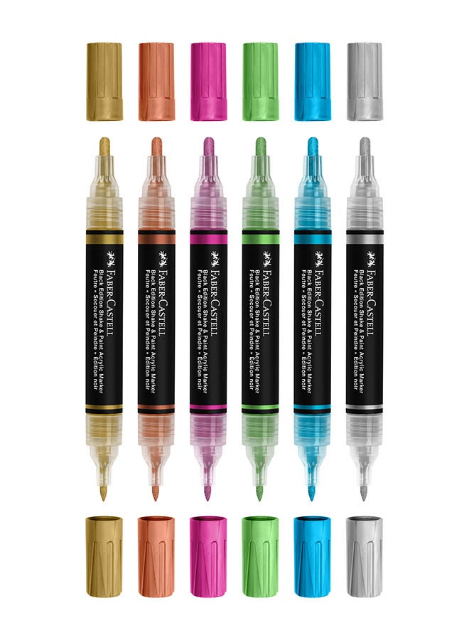 FABER-CASTELL مجموعة أقلام أكريليك المعدنية 6 قطع - Image 1