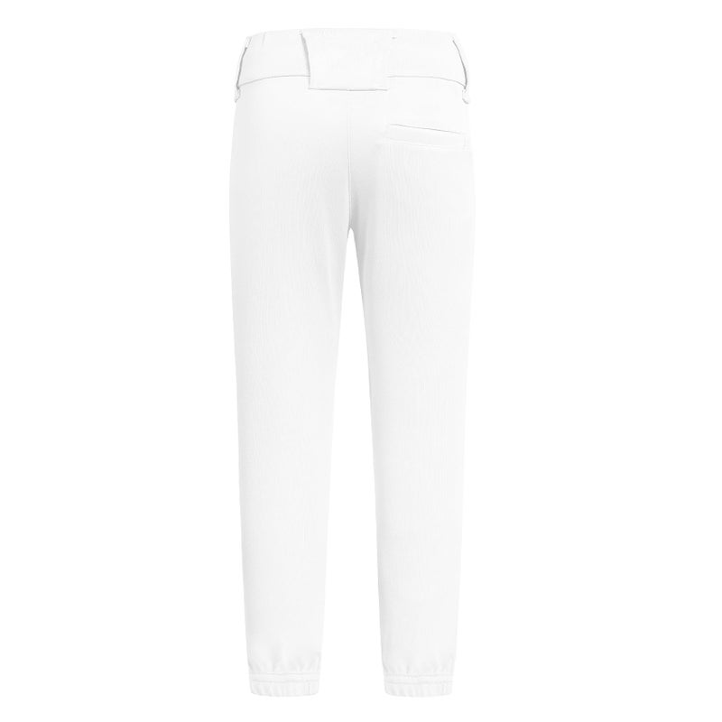 QBK Toddler Baseball Pants Youth Softball Pants Kids Tee Ball Pants for Boy Girl White 8-9Y - Image 4