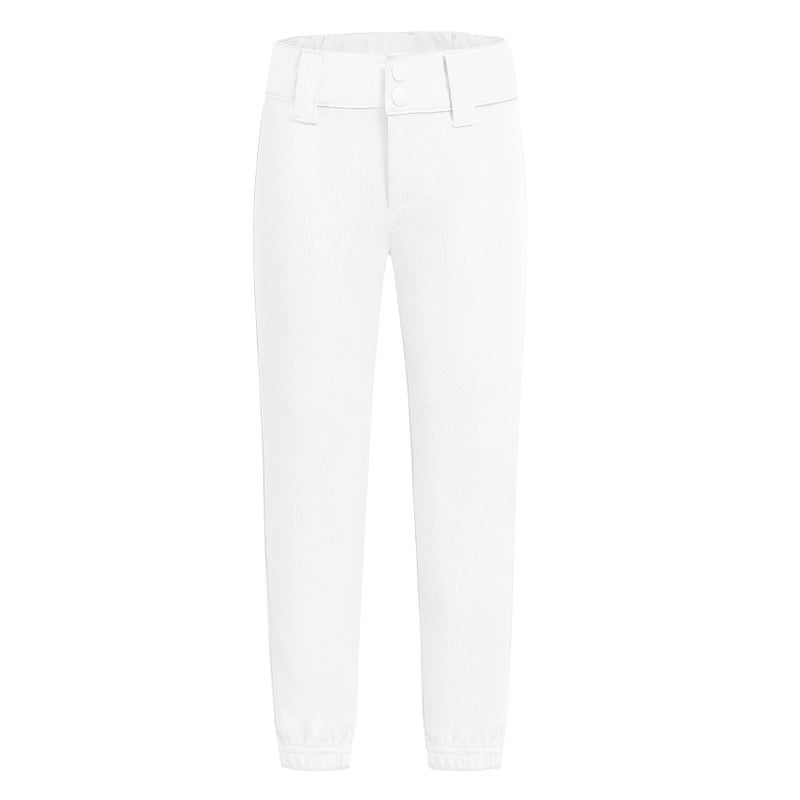 QBK Toddler Baseball Pants Youth Softball Pants Kids Tee Ball Pants for Boy Girl White 8-9Y - Image 3