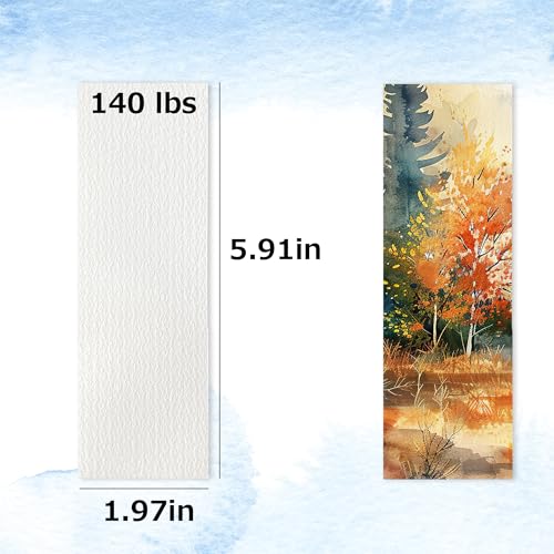 LUFEEMGA 30 PCS Watercolor Paper Blank Bookmarks 1.9" x 5.9", White 140lb Heavyweight Watercolor Paper Cards Bulk for Kids Student Wet,Dry & Mixed Media - Image 2