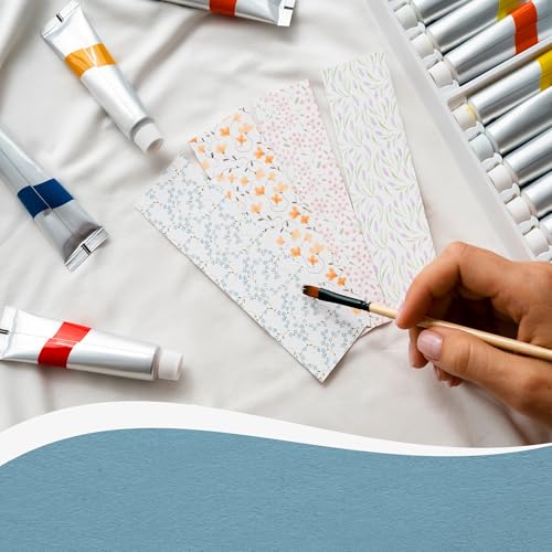 LUFEEMGA 30 PCS Watercolor Paper Blank Bookmarks 1.9" x 5.9", White 140lb Heavyweight Watercolor Paper Cards Bulk for Kids Student Wet,Dry & Mixed Media - Image 4