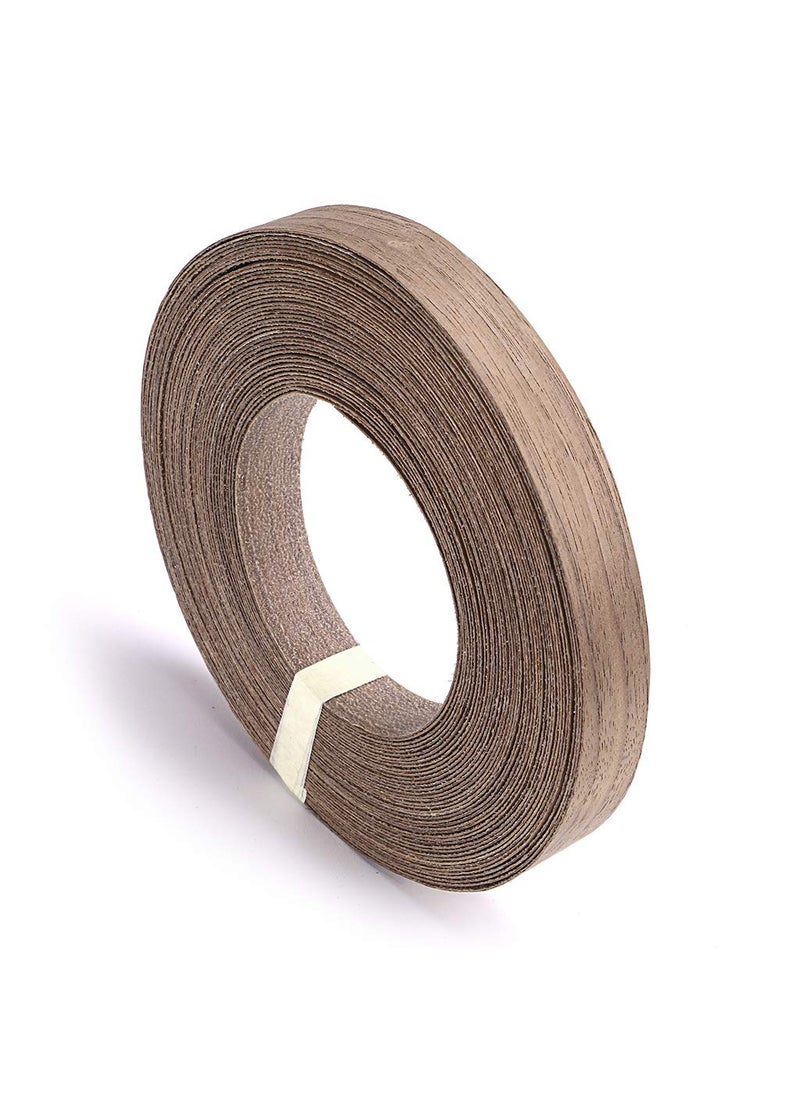 Skelang Skelang Walnut Wood Veneer Edge Banding Preglued Iron-on with Hot Melt Adhesive Edgebanding Flexible Wood Tape (3/4"×50')  - Image 1