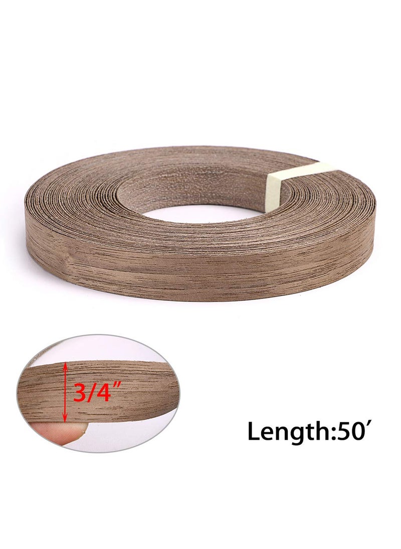 Skelang Skelang Walnut Wood Veneer Edge Banding Preglued Iron-on with Hot Melt Adhesive Edgebanding Flexible Wood Tape (3/4"×50')  - Image 5