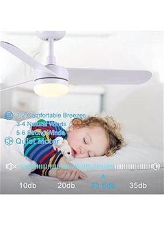 Arabest Modern 36 Inch White Ceiling Fan with Light, Remote Control, Reversible Blades - Quiet Motor for Living Room, Bedroom, Patio, Dining Room  - Image 5