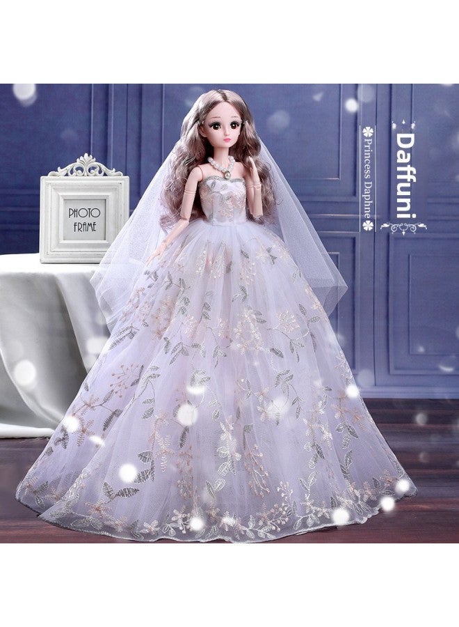 60cm Doll Set Gift Box Yi Sweet Barbie Doll Oversized Girls Children's Toy Cloth Wedding Dress Princess-Color:【Daphne】 (60cm + Blink)-Height:Gift Box + No Music + Gift Pack 2 (Total 4 Clothes) - Image 1
