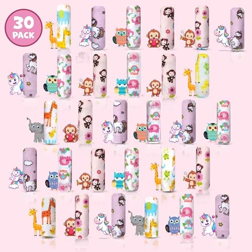 Omilion Baby Washcloth – 30 Pack of Flannel Newborn Washcloths – 100% Cotton - Fun, Colorful Designs – Reusable – Washable – 7x10 Inch Infant Washcloth Set - Image 2