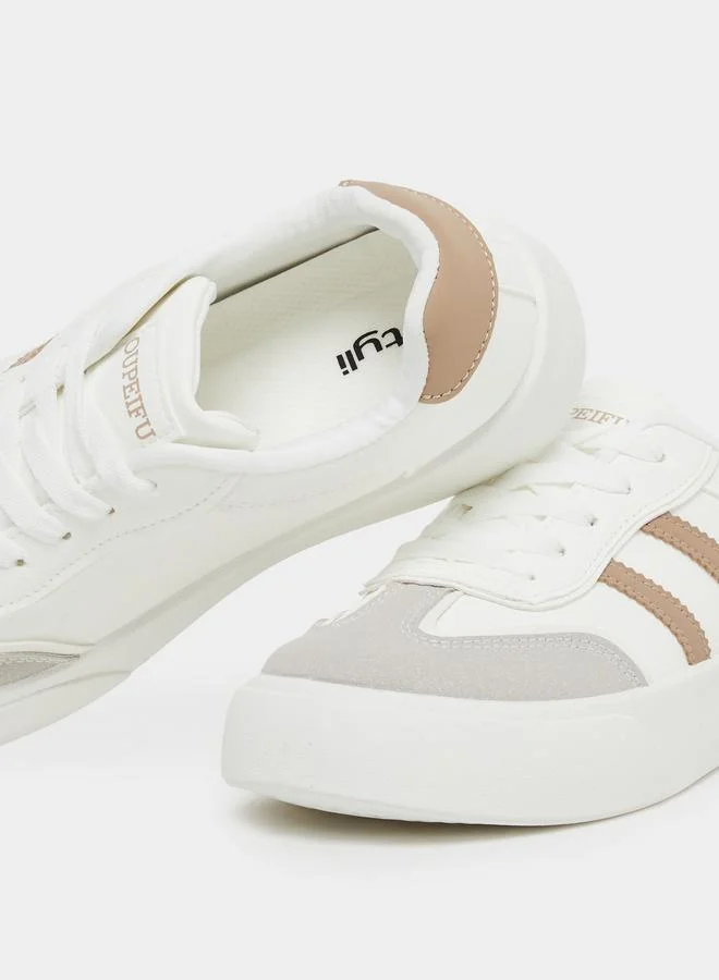 Styli Styli Striped Lace Up Sneakers