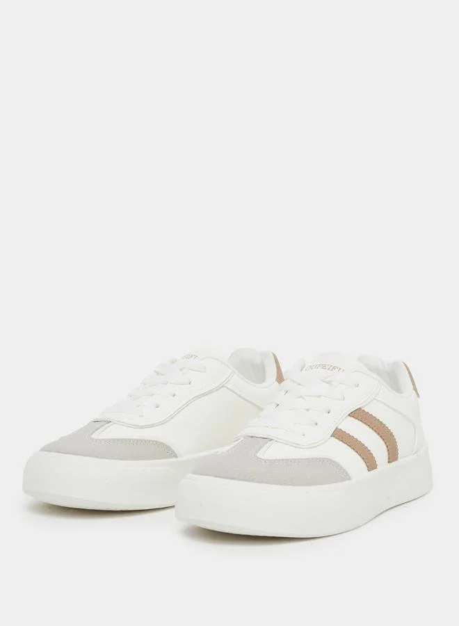 ستايلي Styli Striped Lace Up Sneakers