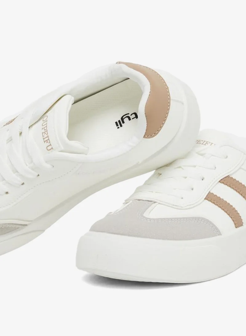 Styli Active Striped Lace Up Sneakers