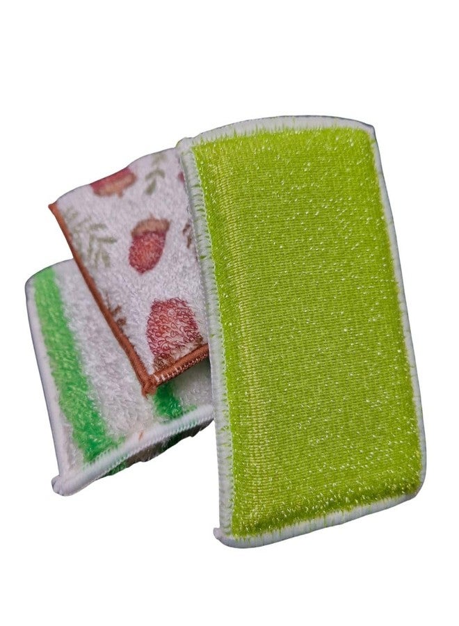 ECO SHINE Printed, Non-Printed & PET Bamboo Sponge, Plant-Based, Eco-Friendly, Antimicrobial, Anti-Odour, Reusable & Biodegradable Kitchen Sponges for Dishes, Utensils, Pots - Multi-Color Set of 3 - Image 1