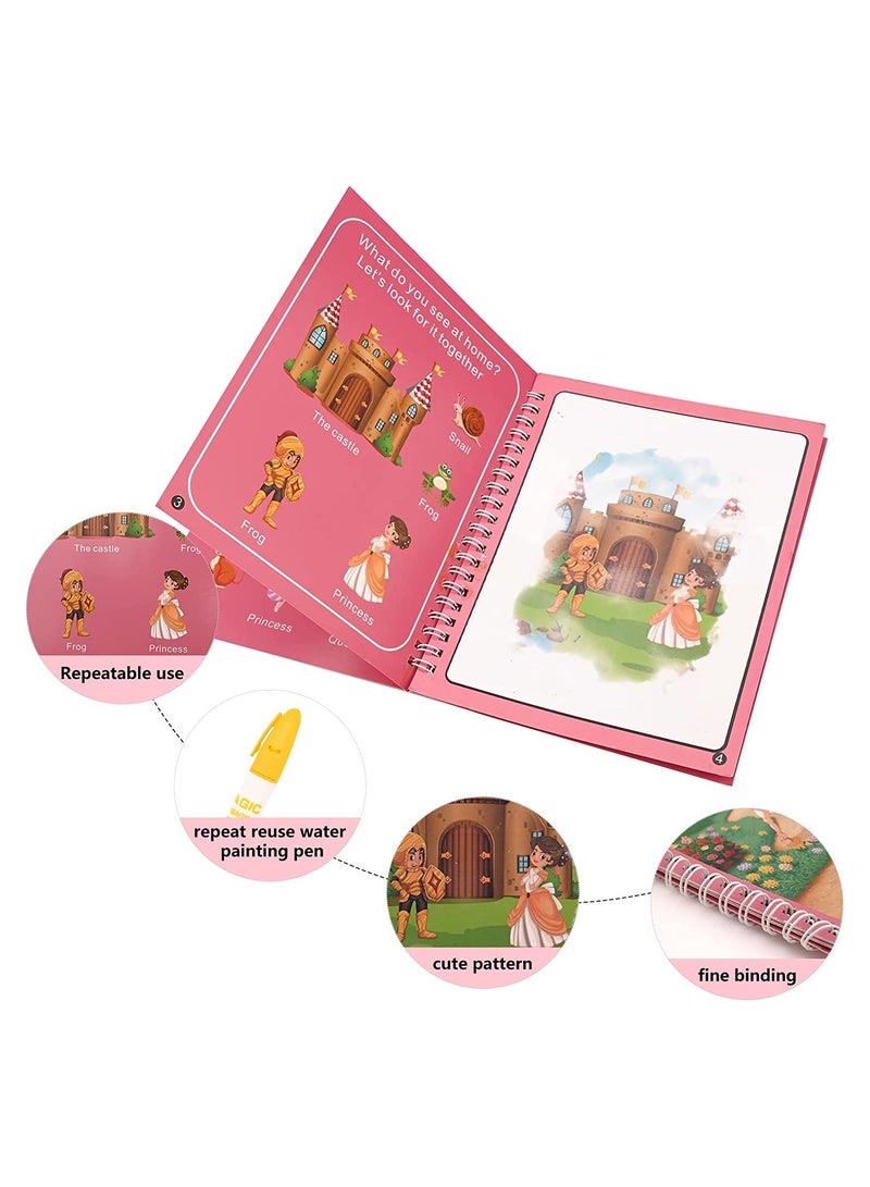 مجموعة كتب تلوين سحرية للأطفال - حيوانات كرتونية قابلة لإعادة الاستخدام والرسومات الأبجدية للمتعة - هدايا تعليمية مثالية للأطفال الصغار ( 4 مجموعات ) - Image 5