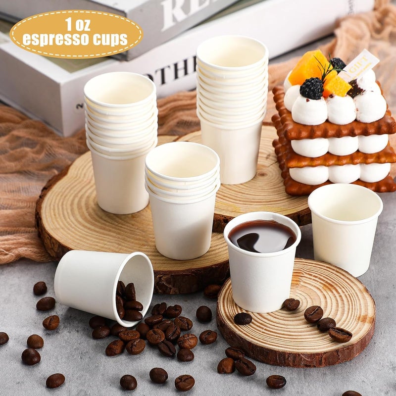 Jingmore 1000 Pcs 1 oz Mini Coffee Paper Cup Disposable Espresso, White - Image 3