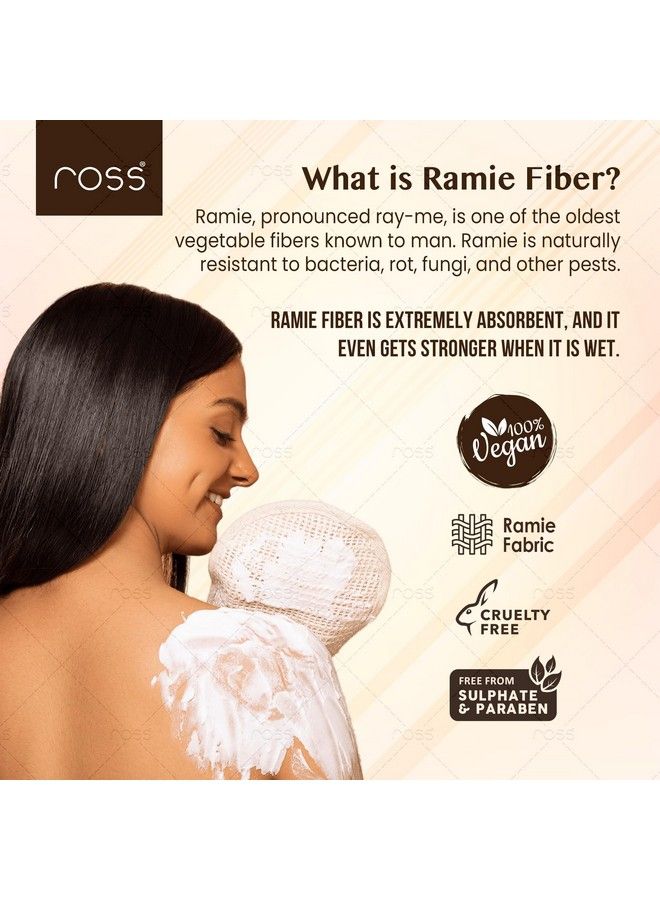ROSS Natural Ramie Bath Glove Scrubber Exfoliator For High Lather Cleansing (Pack Of 1) - Image 5