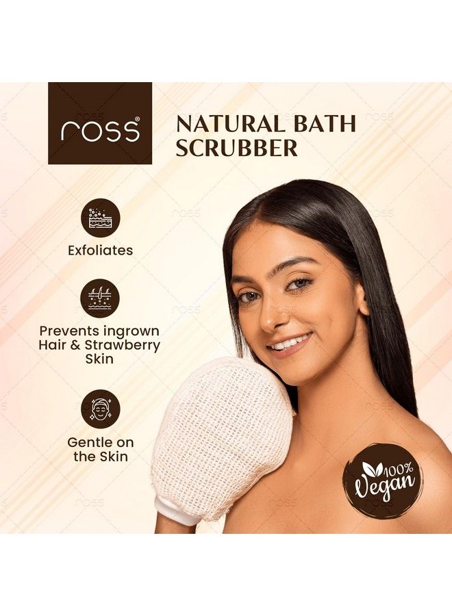 ROSS Natural Ramie Bath Glove Scrubber Exfoliator For High Lather Cleansing (Pack Of 1) - Image 3