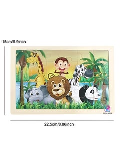DECOR SOUQ 30-Piece Wooden Jigsaw Puzzle with Sturdy Board - Engaging Animal Wild Safari Forest Theme for Toddlers & Preschoolers Featuring Lion, Elephant and So on - Develops Problem-Solving, Fine Motor Skills & Creativity - Durable, Eco-Friendly Material for Long-Lasting Use - Fun & Educational Toy for Early Learning - Ideal for Kid's Playtime & Gift Ideas - Bright, Colorful Design for Cognitive Stimulation - Perfect for Home, Classrooms or Travel - Encourages Interactive, Screen-Free Activities - Enhances Hand-Eye Coordination & Early Development - Children Toys - Kids Toy - Puzzles - Limited Stock  - Image 5