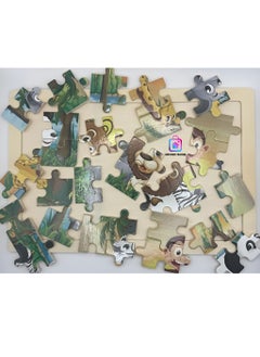 DECOR SOUQ 30-Piece Wooden Jigsaw Puzzle with Sturdy Board - Engaging Animal Wild Safari Forest Theme for Toddlers & Preschoolers Featuring Lion, Elephant and So on - Develops Problem-Solving, Fine Motor Skills & Creativity - Durable, Eco-Friendly Material for Long-Lasting Use - Fun & Educational Toy for Early Learning - Ideal for Kid's Playtime & Gift Ideas - Bright, Colorful Design for Cognitive Stimulation - Perfect for Home, Classrooms or Travel - Encourages Interactive, Screen-Free Activities - Enhances Hand-Eye Coordination & Early Development - Children Toys - Kids Toy - Puzzles - Limited Stock  - Image 3