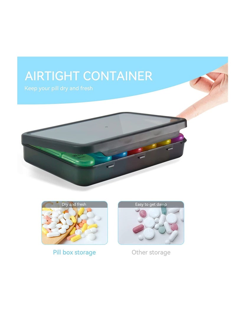 Generic - Weekly Pill Organizer 3 Times A Day, 7 Day Pill Box Large Compartments Moisture-Proof Pill Case, Daily Portable Travel Morning Noon Evening Pill Container, for Fish Oils, Vitamins, Supplements - Image 1