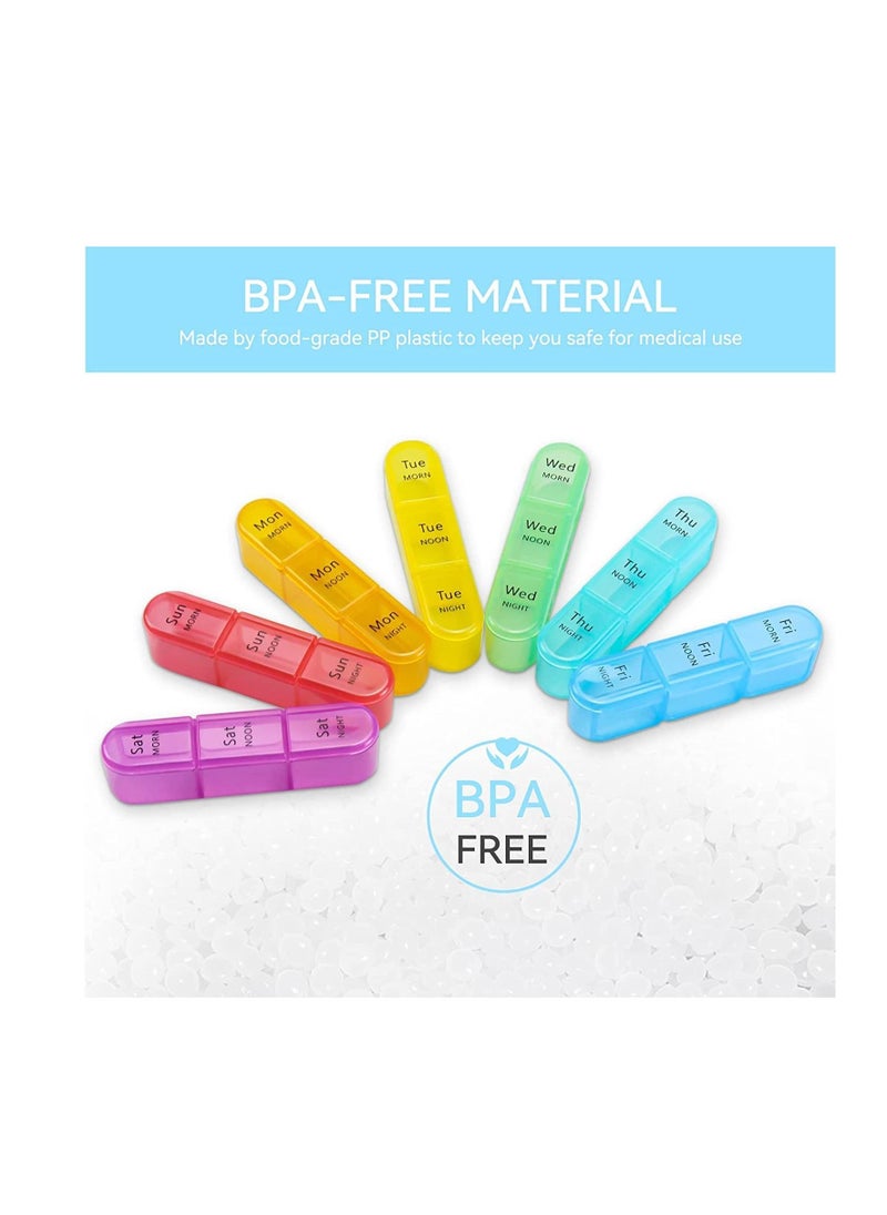 Generic - Weekly Pill Organizer 3 Times A Day, 7 Day Pill Box Large Compartments Moisture-Proof Pill Case, Daily Portable Travel Morning Noon Evening Pill Container, for Fish Oils, Vitamins, Supplements - Image 1
